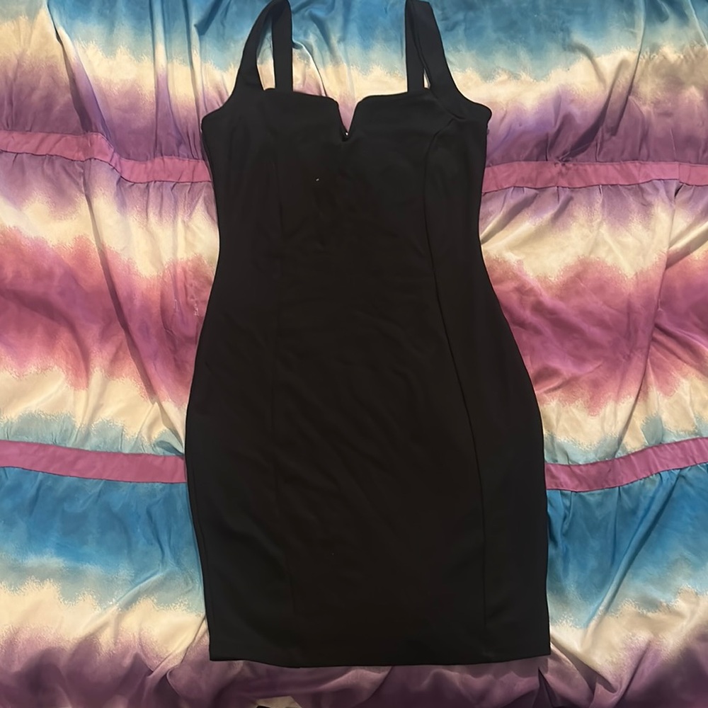 Popular Basics Black Bodycon Mini Dress Sweetheart Neckline